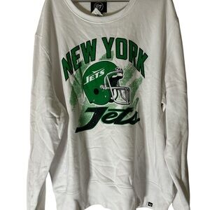 47 Women's New York Jets Green and White Crew Neck Sweater xxl
